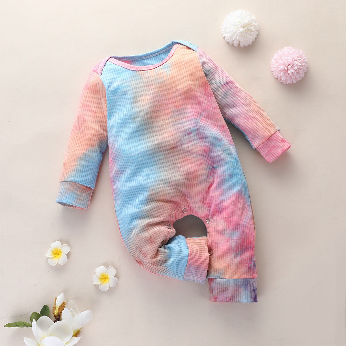 Tie Dye Long Sleeved Romper