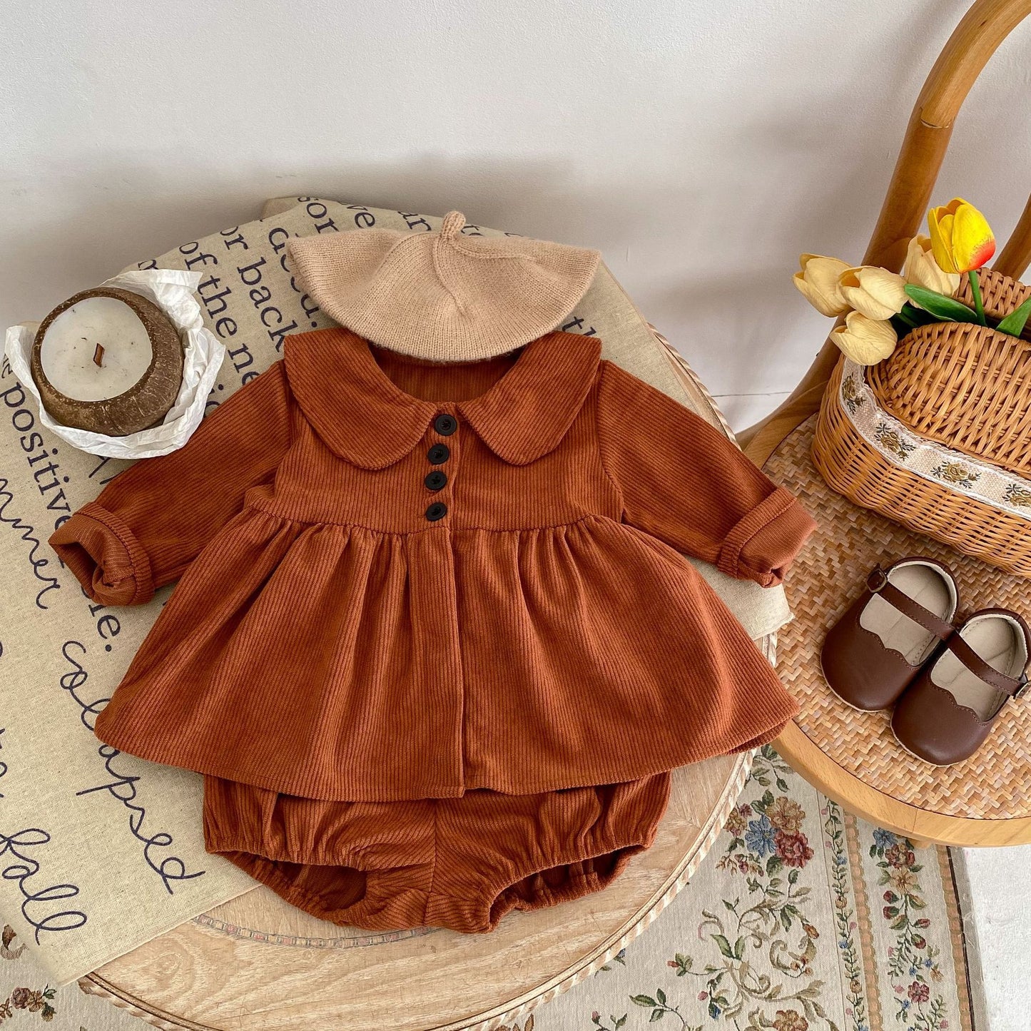 Corduroy Baby Bloomer 2-piece Set