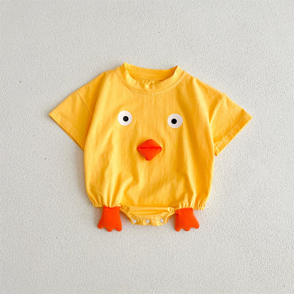 Yellow Chicken Triangle Baby Rompers