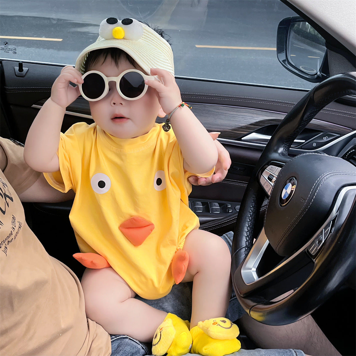 Yellow Chicken Triangle Baby Rompers