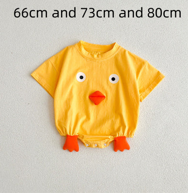 Yellow Chicken Triangle Baby Rompers