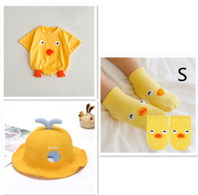 Yellow Chicken Triangle Baby Rompers