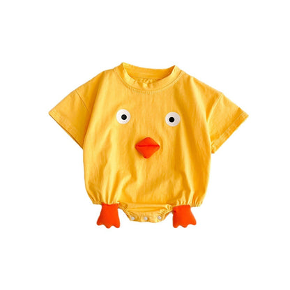 Yellow Chicken Triangle Baby Rompers