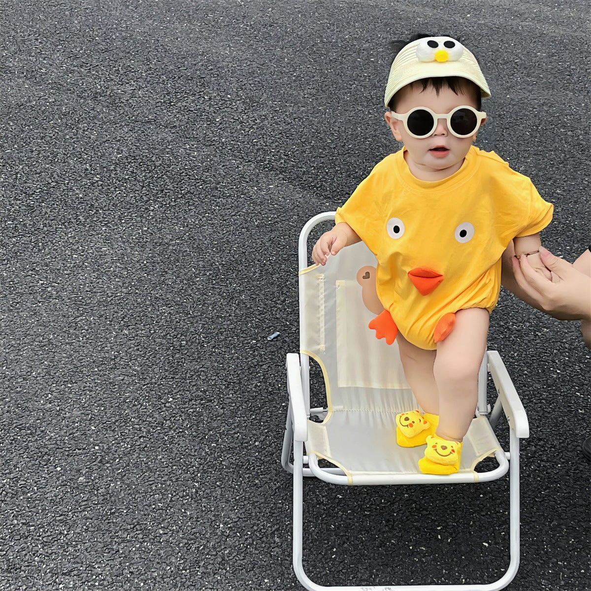 Yellow Chicken Triangle Baby Rompers