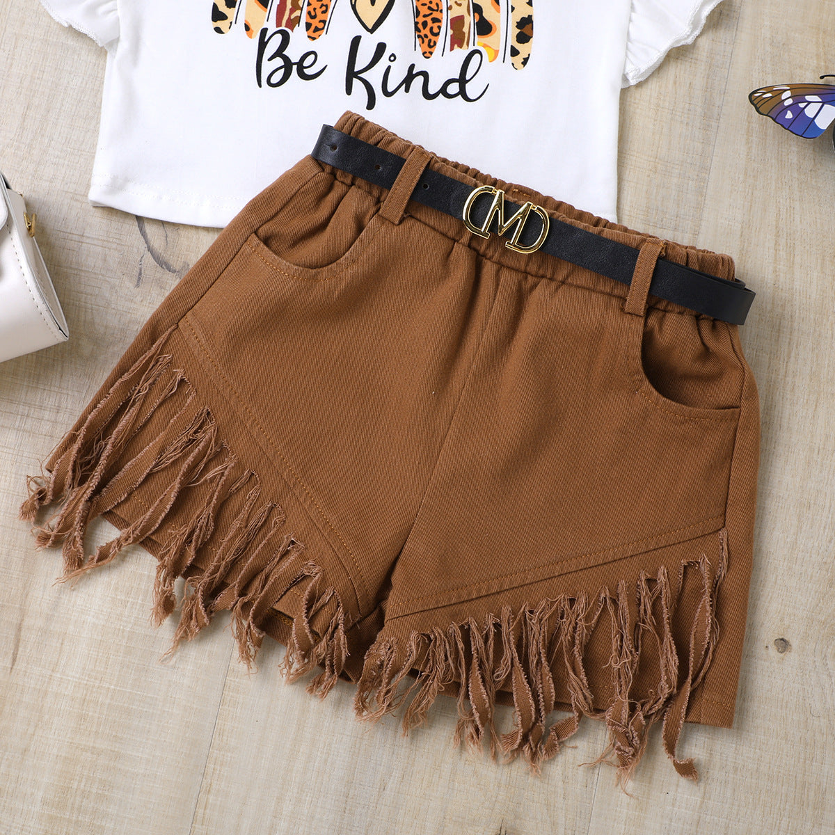 Flying Sleeve Top Shorts Set